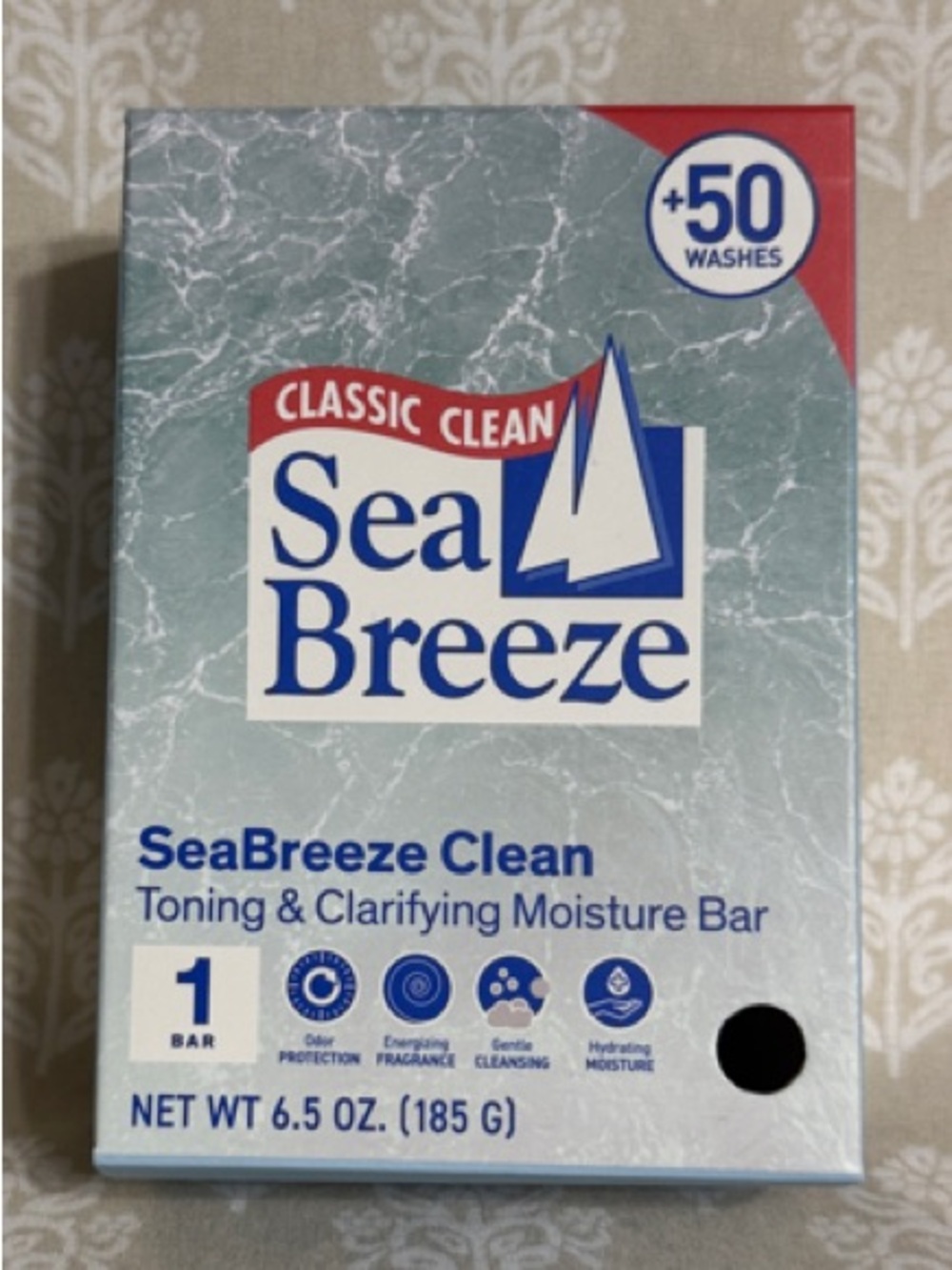 Sea Breeze Clean Toning & Clarifying Moisture Bar - Blue/Silver Packaging